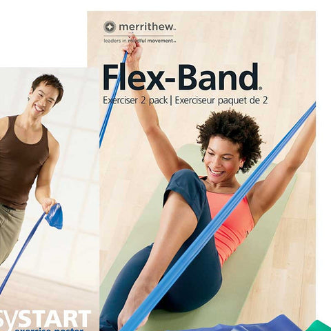 Image of Merrithew Resistance Flex-Band Two-Pack with Easy Start Poster - Barbell Flex