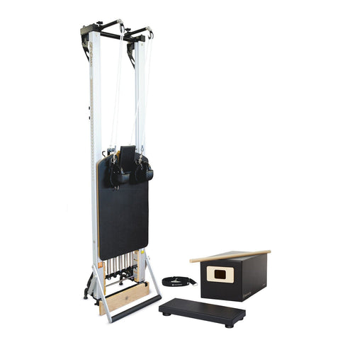 Image of Merrithew SPX Max Reformer with Vertical Stand & Tall Box Bundle - Barbell Flex