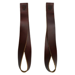 American Barbell Onyx Leather Lifting Tear Drop Loop Straps Pair & Cloth Bag - Barbell Flex