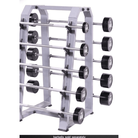 Image of InTek Strength Fixed Weight Two-Sided 10-Barbell Storage Rack - Barbell Flex