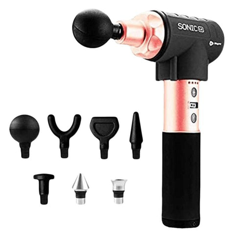 Image of LifePro Sonic LX Professional Percussion Massage Gun with 7 Attachments - Barbell Flex