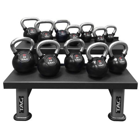 Image of TAG FITNESS Rubber Encased Chrome Handle Weight Training Kettlebell - Barbell Flex