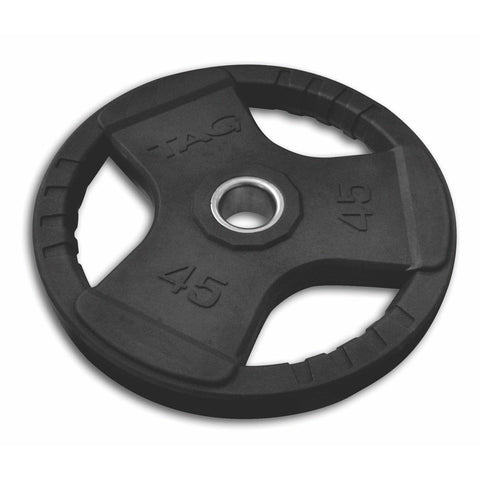 Image of TAG Fitness Olympic Triple Grip Rubber Weight Plate - Barbell Flex