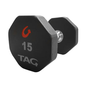 TAG Fitness Premium 8-Sided Ultrathane Straight Handle Dumbbells - Barbell Flex
