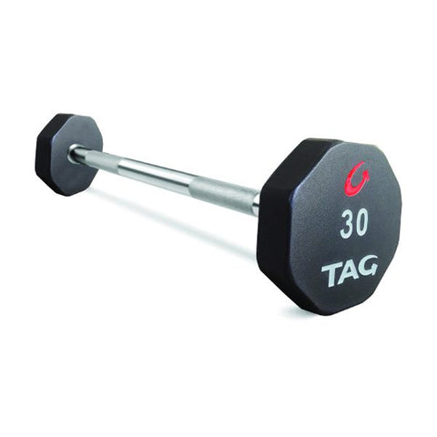 Image of TAG Fitness Premium 8-Sided Urethane Straight Handle Barbell Set - Barbell Flex