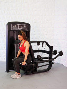 Muscle D Fitness Elite Tricep Press Seated Dip Machine - Barbell Flex