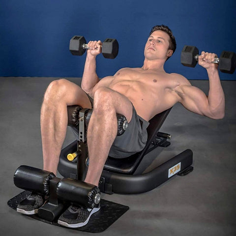 Image of The ABS Company X3S PRO Ab Incline Core Bench - Barbell Flex