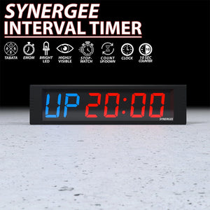 Synergee Programmable Crystal-Clear LED Interval Gym Timer - Barbell Flex