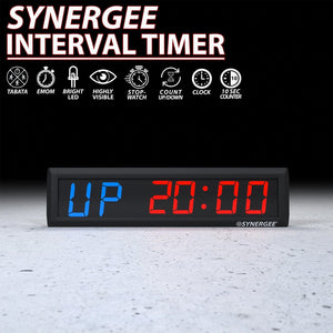 Synergee Programmable Crystal-Clear LED Interval Gym Timer - Barbell Flex