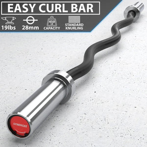 Synergee 2" Diameter Sleeves Standard Knurl Curl Weightlifting Multipurpose Bar - Barbell Flex