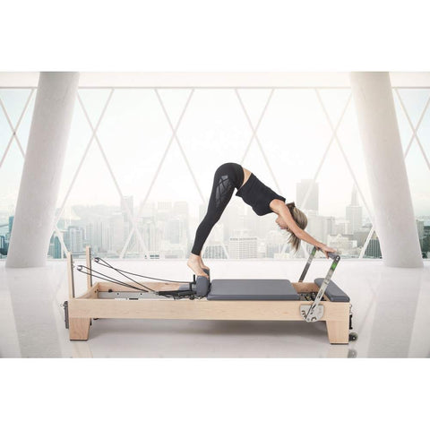 Image of Elina Pilates Elite Wood Stackable Reformer - Barbell Flex