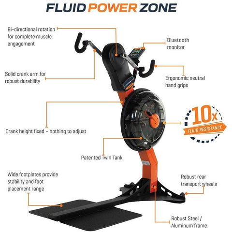 Image of First Degree Fitness FluidPowerUBE Upper Body Ergometer Machine - Barbell Flex