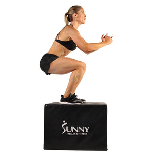 Sunny Health & Fitness 3-in-1 Foam Plyo Box - Barbell Flex