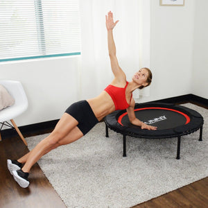 Sunny Health & Fitness Exercise Trampoline Rebounder - Barbell Flex