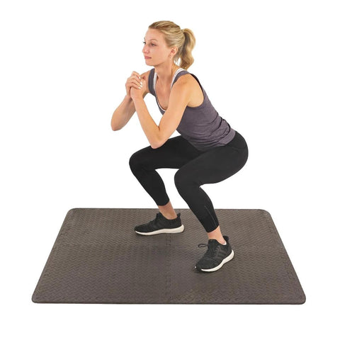 Image of Sunny Health & Fitness Puzzle Floor Mat (4PCS) - Barbell Flex
