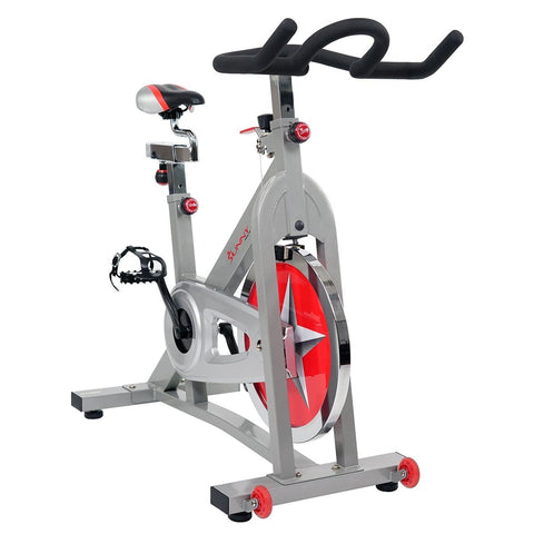 Image of Sunny Health & Fitness 40 lb Flywheel Chain Drive Pro Indoor Cycling Exercise Bike - Barbell Flex