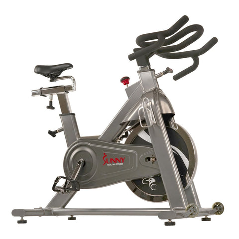 Image of Sunny Health & Fitness 48.5 lb Flywheel Chain Drive Commercial Indoor Cycling Exercise Bike - Barbell Flex