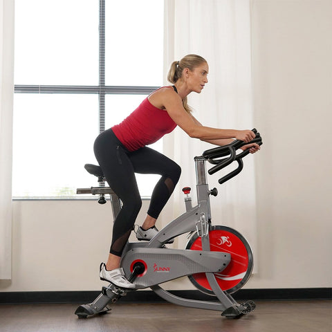 Image of Sunny Health & Fitness AeroPro Indoor Cycling Bike - Barbell Flex