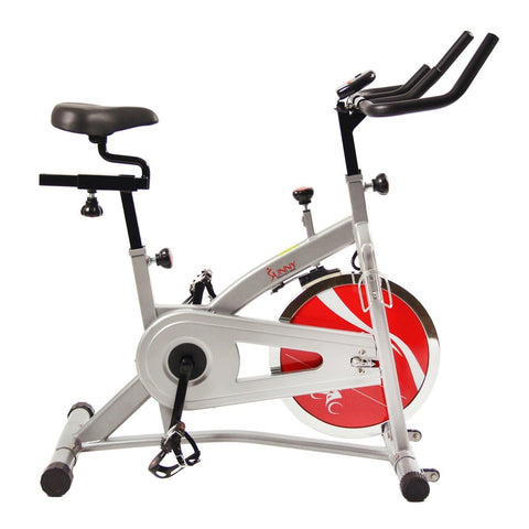 Image of Sunny Health & Fitness Chain Drive Indoor Cycling Bike Exercise Bike w/ LCD Monitor - Barbell Flex