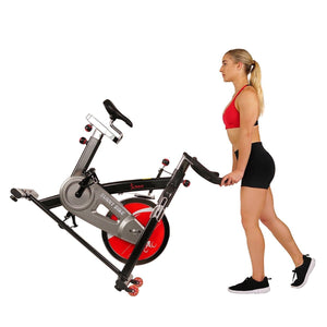 Sunny Health & Fitness Chain Drive Indoor Cycling Trainer Exercise Bike - Barbell Flex