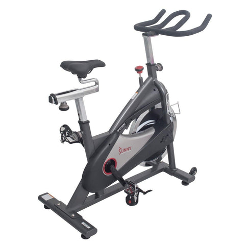 Image of Sunny Health & Fitness Clipless Pedal Premium Indoor Cycling Exercise Bike with Chain Drive - Barbell Flex