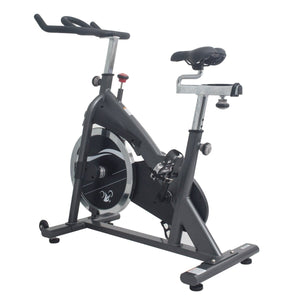 Sunny Health & Fitness Clipless Pedal Premium Indoor Cycling Exercise Bike with Chain Drive - Barbell Flex
