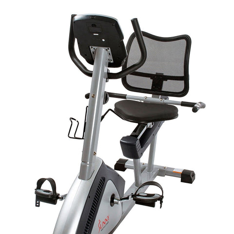 Image of Sunny Health & Fitness Endurance Zone Training Recumbent Bike - Barbell Flex