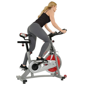 Sunny Health & Fitness Pro II Indoor Cycling Bike with Device Mount and Advanced Display - Barbell Flex