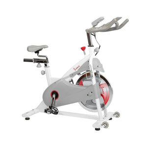Sunny Health & Fitness Magnetic Belt Drive Premium Indoor Cycling Bike - Barbell Flex