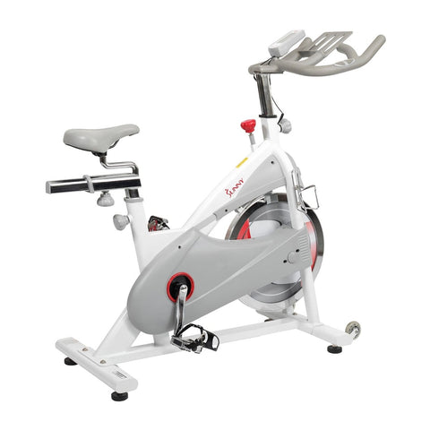 Image of Sunny Health & Fitness Magnetic Belt Drive Premium Indoor Cycling Bike - Barbell Flex