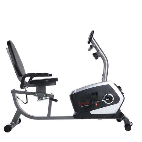 Image of Sunny Health & Fitness Magnetic Recumbent Exercise Bike, 300 lb Capacity & Easy Adjustable Seat - Barbell Flex