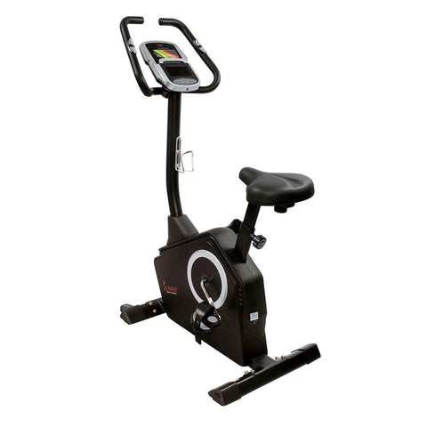 Image of Sunny Health & Fitness Magnetic Upright Exercise Bike with Programmable Monitor and Pulse Rate Monitoring - Barbell Flex