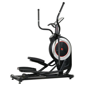 Sunny Health & Fitness Motorized Elliptical Machine w/ Device Holder, Programmable Monitor and Heart Rate Monitoring - Barbell Flex
