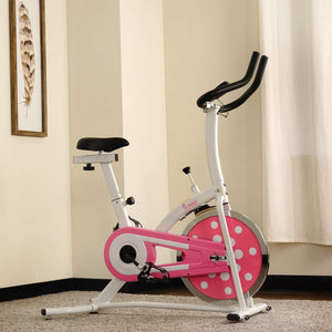 Sunny Health & Fitness Pink Chain Drive Indoor Cycling Trainer Exercise Bike - Barbell Flex