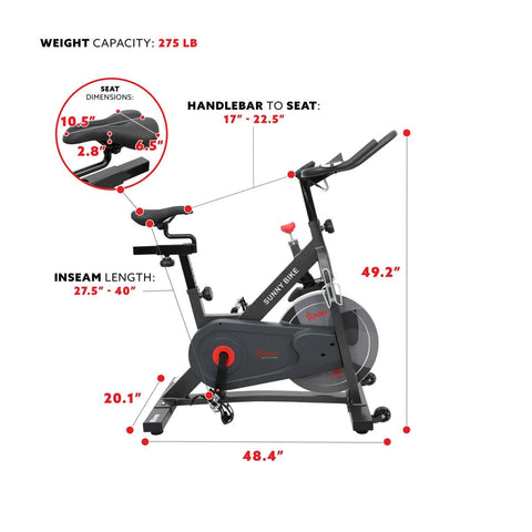 Image of Sunny Health & Fitness Pro II Magnetic Indoor Cycling Bike - Barbell Flex