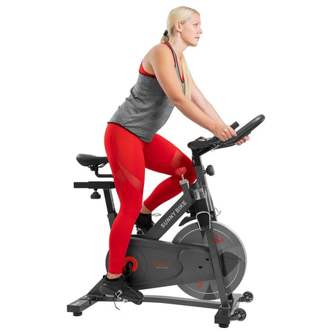 Image of Sunny Health & Fitness Pro II Magnetic Indoor Cycling Bike - Barbell Flex