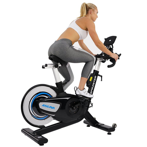 Image of Sunny Health & Fitness Sprinter Commercial Indoor Cycling Trainer Exercise Bike - Barbell Flex