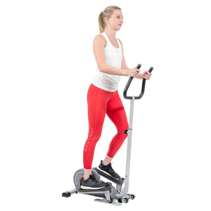 Sunny Health & Fitness Magnetic Standing Elliptical with Handlebars - Barbell Flex