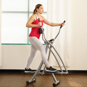 Sunny Health & Fitness Air Walk Trainer Glider w/ LCD Monitor - Barbell Flex