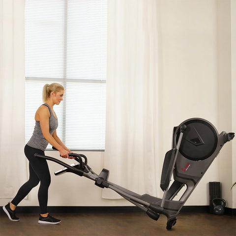Image of Sunny Health & Fitness Magnetic Elliptical Machine w/ Device Holder, Programmable Monitor and Heart Rate Monitoring - Barbell Flex