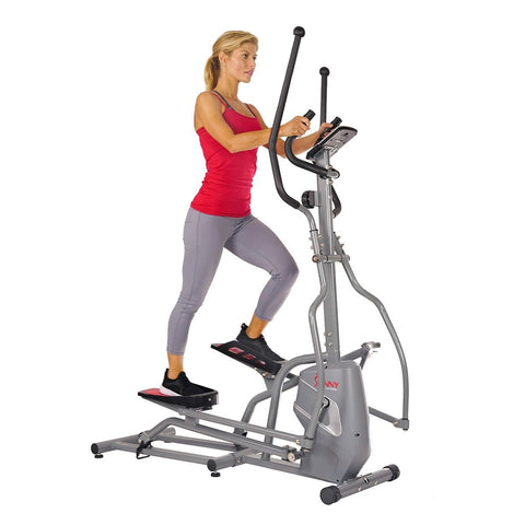 Image of Sunny Health & Fitness Magnetic Elliptical Trainer Elliptical Machine w/ Device Holder, LCD Monitor and Heart Rate Monitor - Barbell Flex
