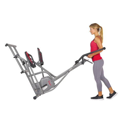 Image of Sunny Health & Fitness Magnetic Elliptical Trainer Elliptical Machine w/ Device Holder, LCD Monitor and Heart Rate Monitor - Barbell Flex