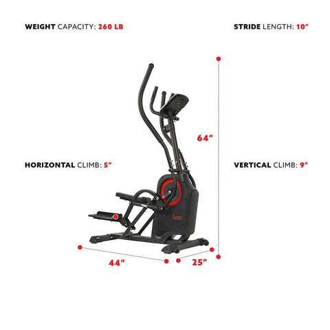 Image of Sunny Health & Fitness Premium Cardio Climber - Barbell Flex