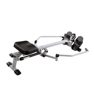Sunny Health & Fitness Full Motion Rowing Machine Rower w/ 350 lb Weight Capacity and LCD Monitor - Barbell Flex