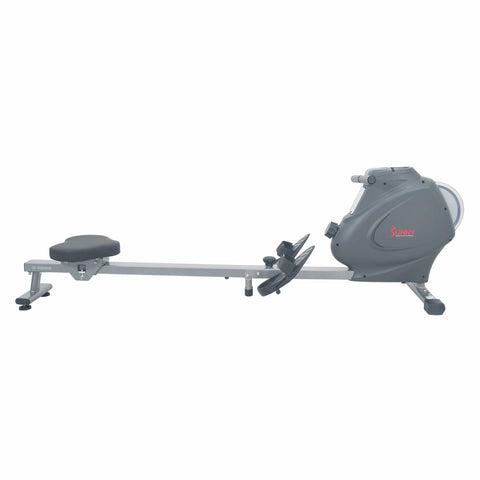 Image of Sunny Health & Fitness Magnetic Rowing Machine Rower, LCD Monitor w/Device Holder - Barbell Flex