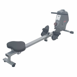 Sunny Health & Fitness Magnetic Rowing Machine Rower, LCD Monitor w/Device Holder - Barbell Flex