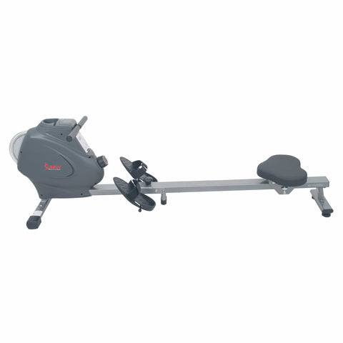 Image of Sunny Health & Fitness Magnetic Rowing Machine Rower, LCD Monitor w/Device Holder - Barbell Flex