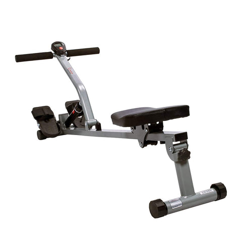 Image of Sunny Health & Fitness 12 Adjustable Resistance Rowing Machine Rower w/ Digital Monitor - Barbell Flex