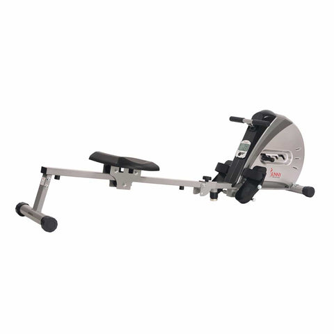 Image of Sunny Health & Fitness Elastic Cord Rowing Machine Rower w/ LCD Monitor - Barbell Flex