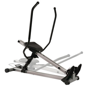 Sunny Health & Fitness Incline Full Motion Rowing Machine Rower w/ 350 lb Weight Capacity and LCD Monitor - Barbell Flex